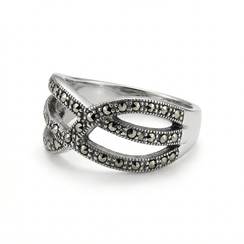 ANILLO DE PLATA QUEMADA MODERNO