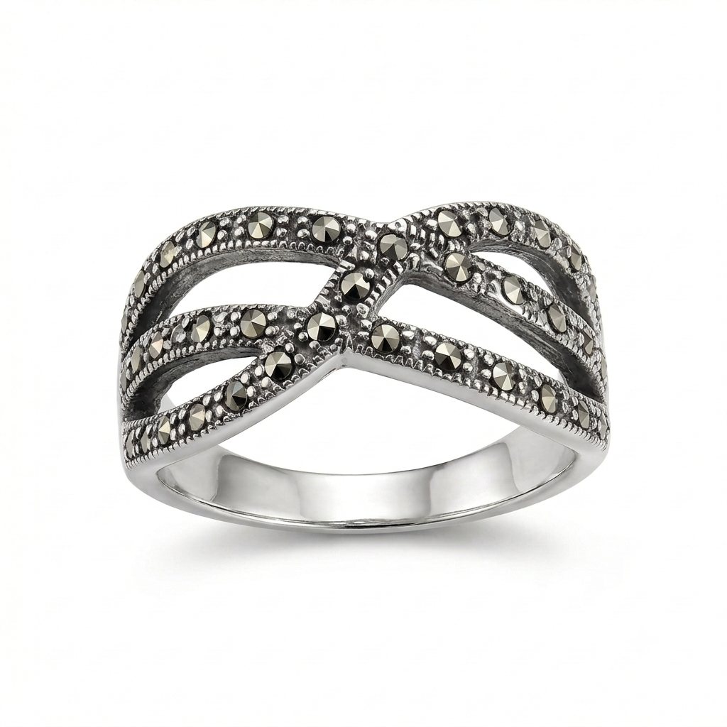 ANILLO DE PLATA QUEMADA MODERNO