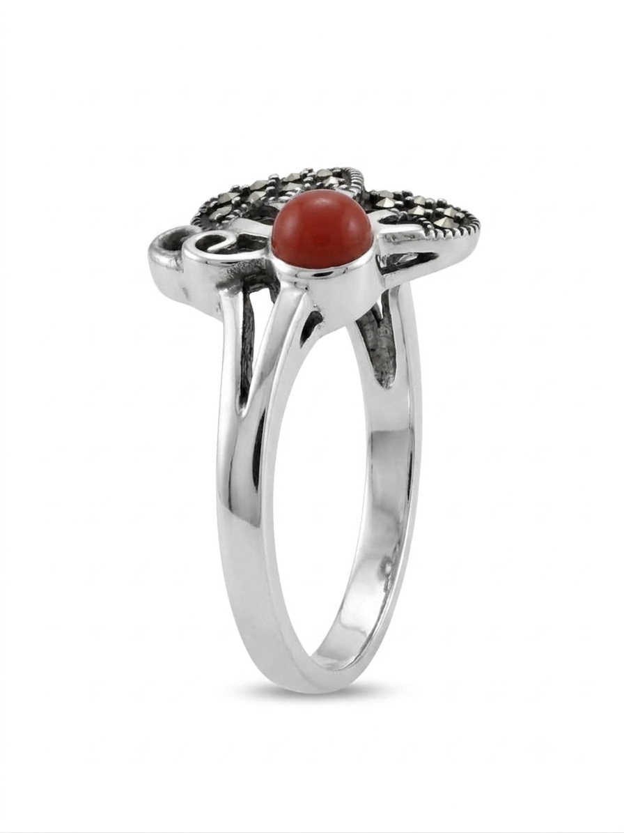 ANILLO DE PLATA QUEMADA MARIPOSA