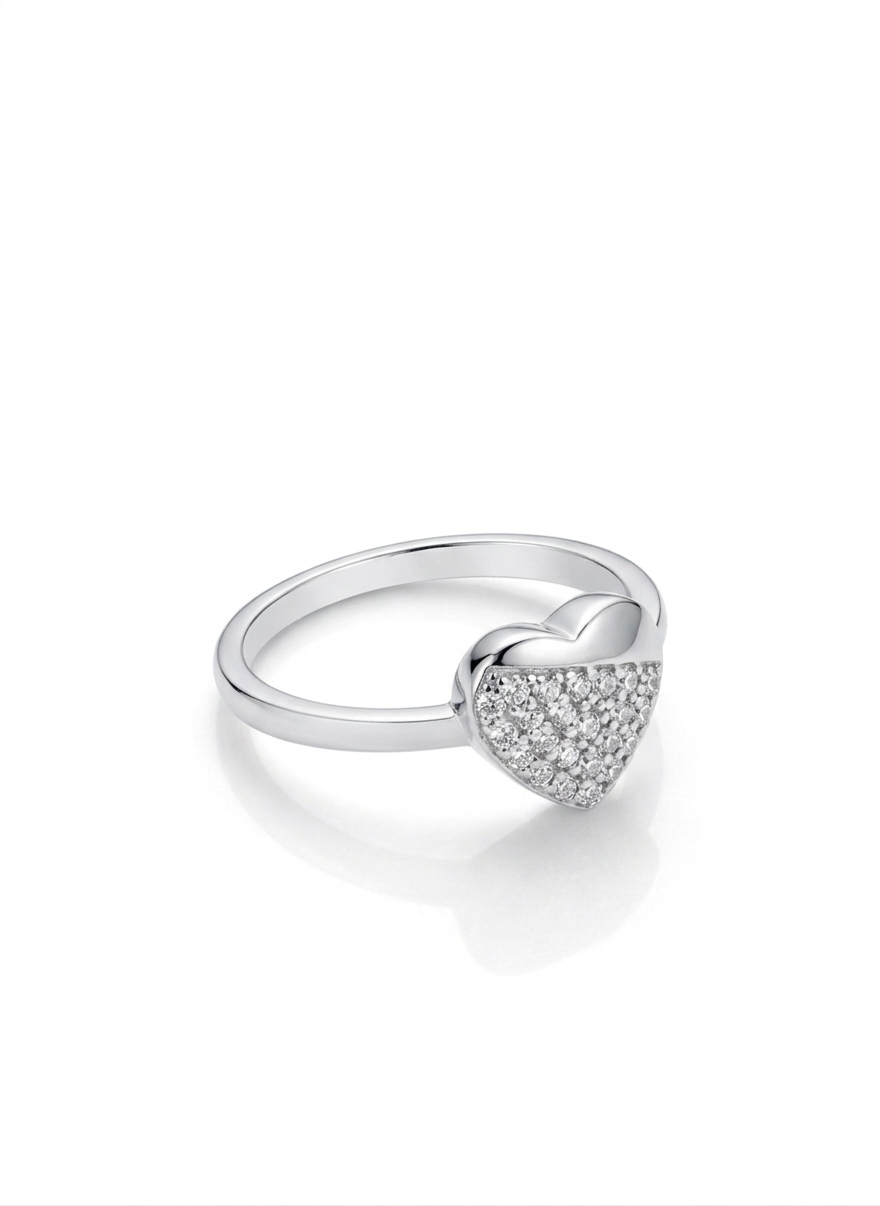 ANILLO DE PLATA CORAZÓN