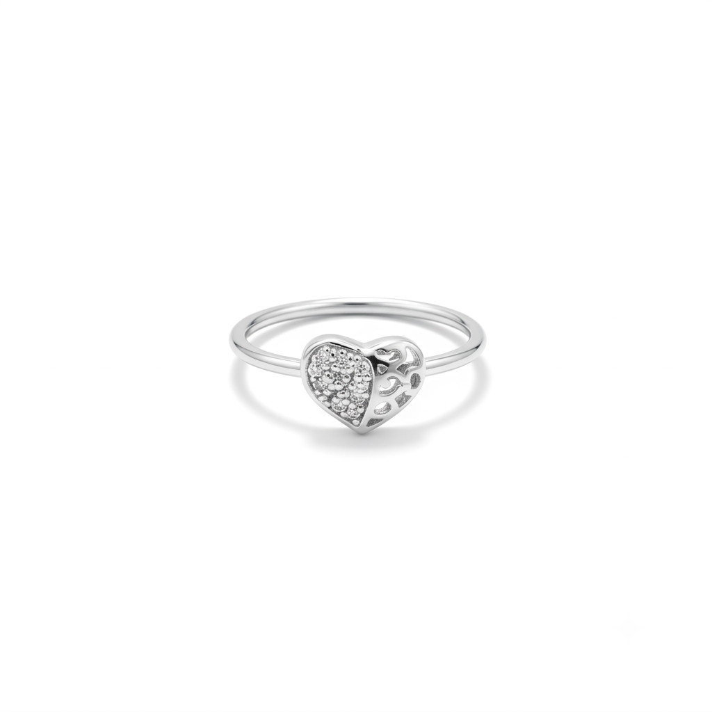 ANILLO DE PLATA CORAZÓN