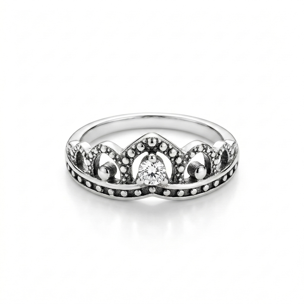 ANILLO DE PLATA QUEMADA CORONA