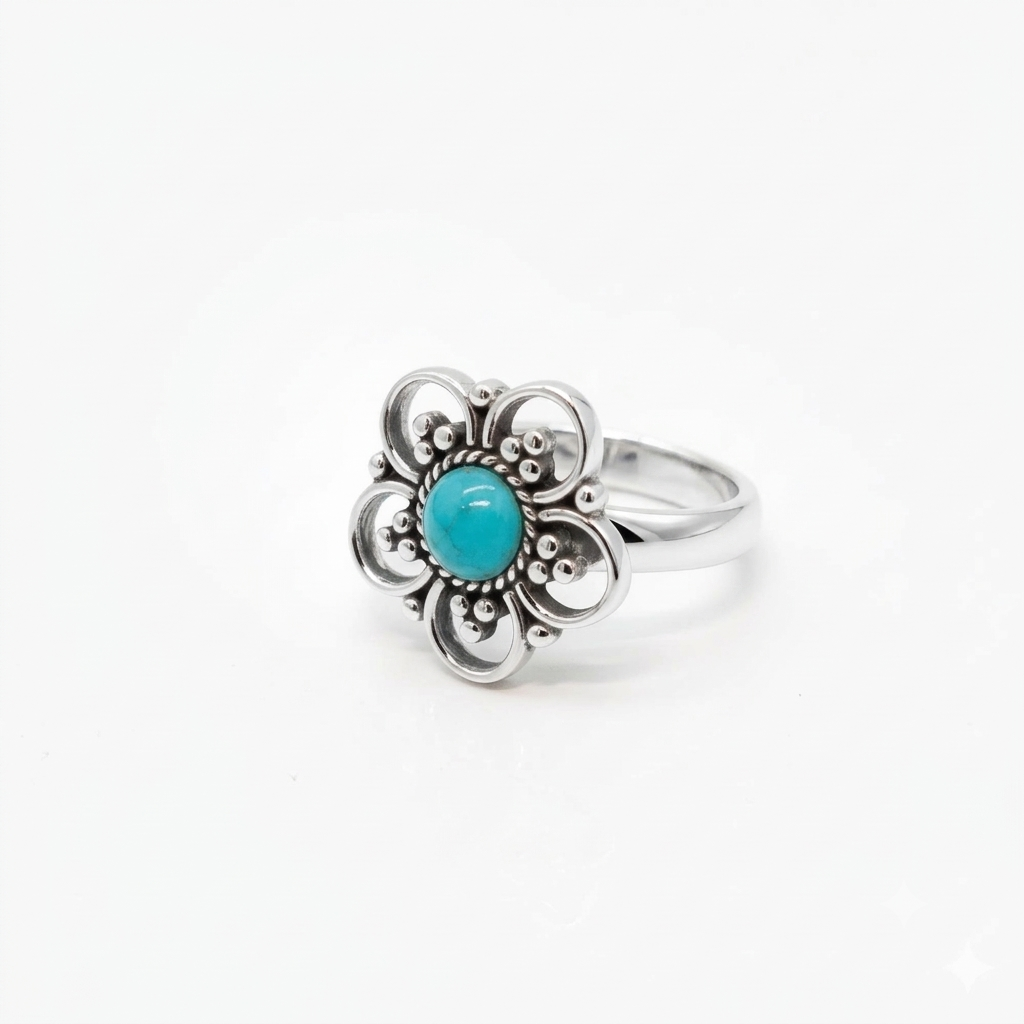 ANILLO DE PLATA REGULABLE FLOR