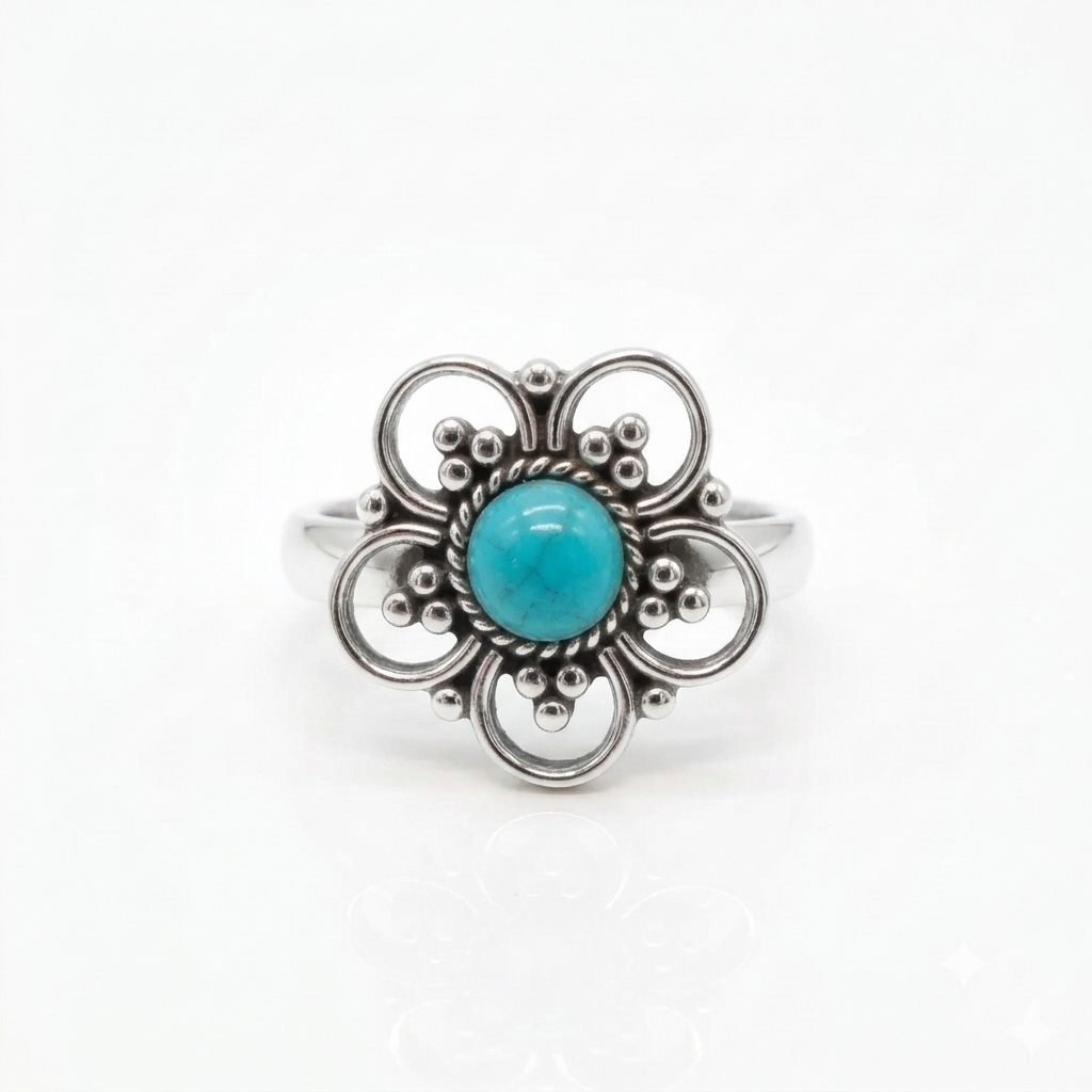 ANILLO DE PLATA REGULABLE FLOR