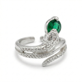 ANILLO DE PLATA SERPIERTE VERDE