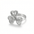 ANILLO DE PLATA TREBOL REGULABLE