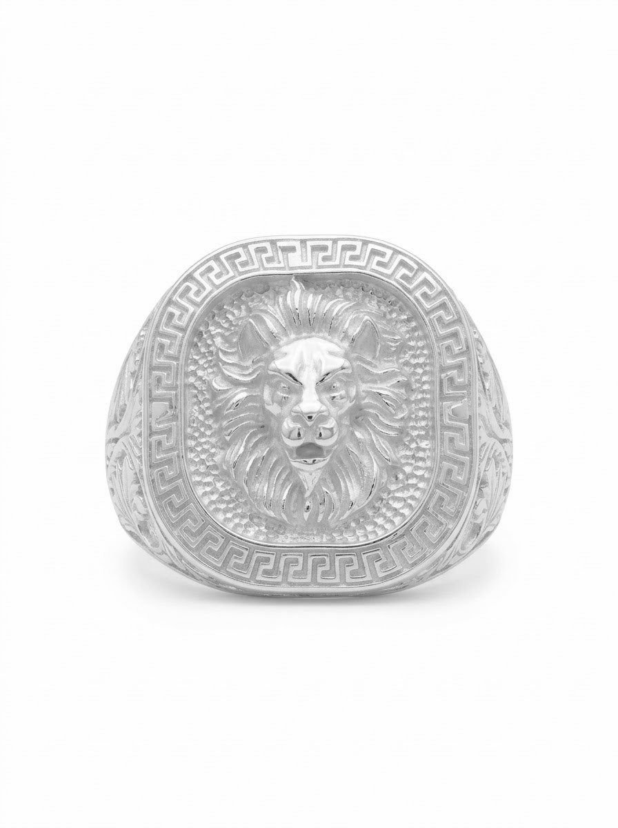 ANILLO DE PLATA 950 LEÓN LABRADO
