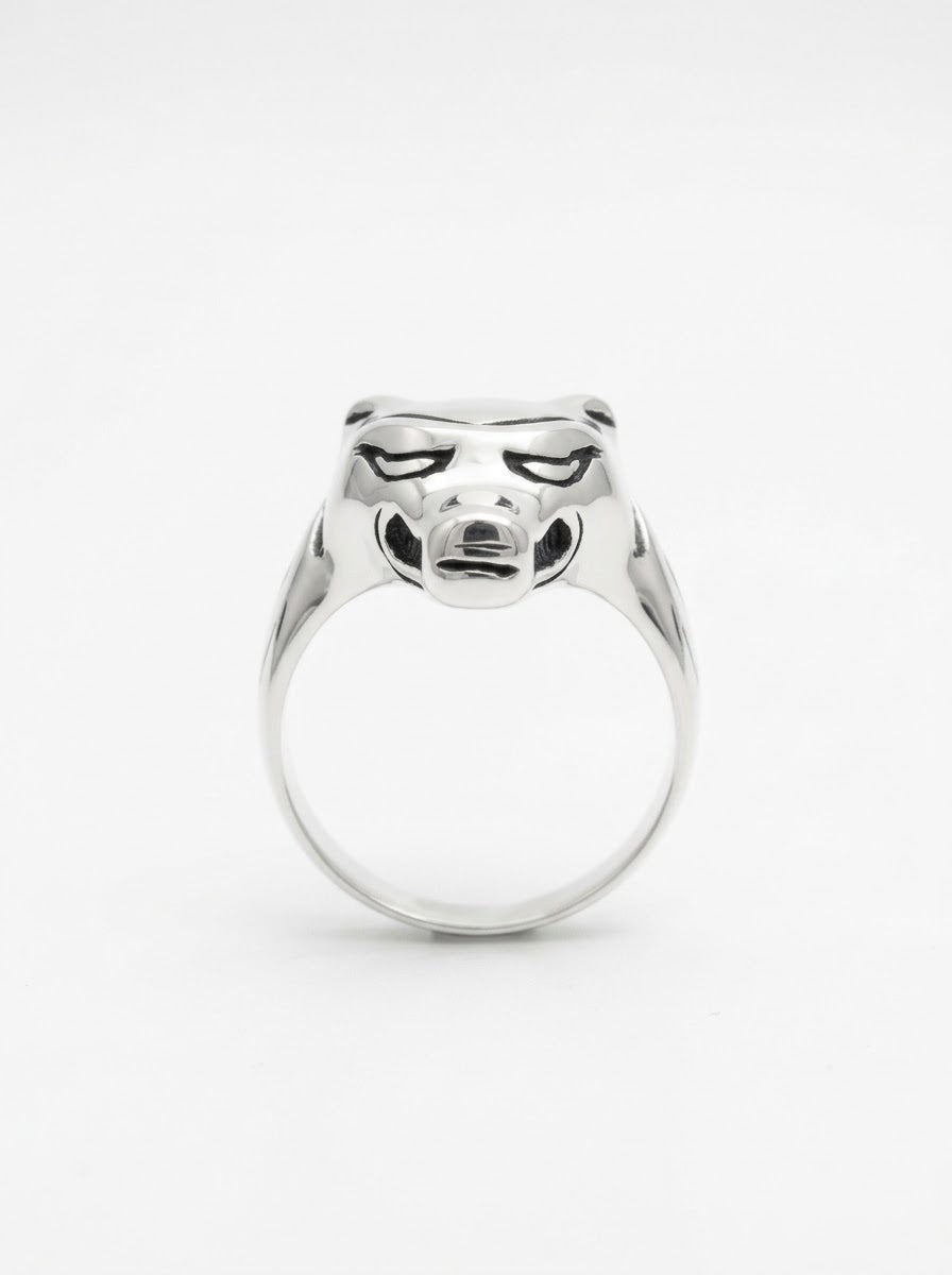 ANILLO MASCULINO LOBO PLATA QUEMADA