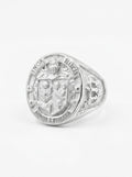 ANILLO MASCULINO PLATA ESCUDO HONOR Y PUREZA