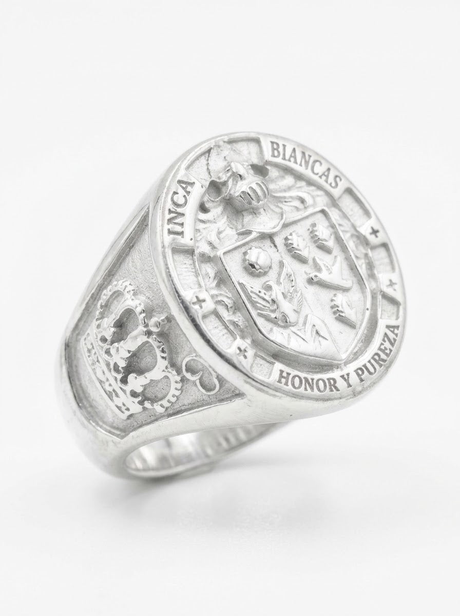 ANILLO MASCULINO PLATA ESCUDO HONOR Y PUREZA