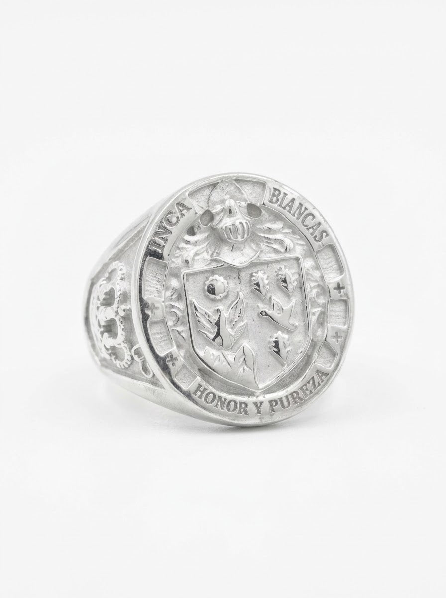 ANILLO MASCULINO PLATA ESCUDO HONOR Y PUREZA