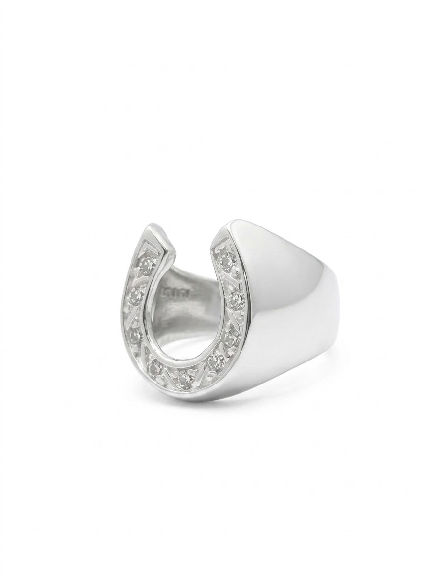 ANILLO MASCULINO DE PLATA HERRADURA DE CABALLO