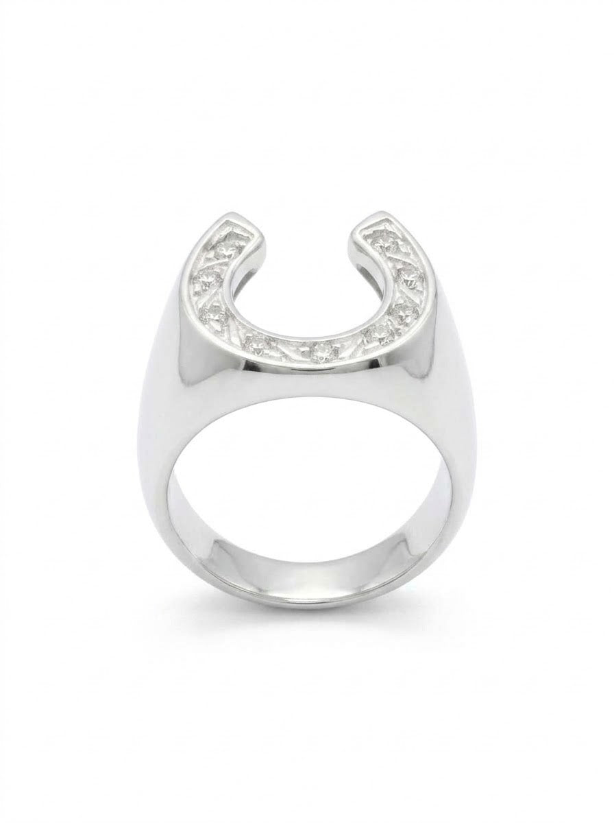 ANILLO MASCULINO DE PLATA HERRADURA DE CABALLO