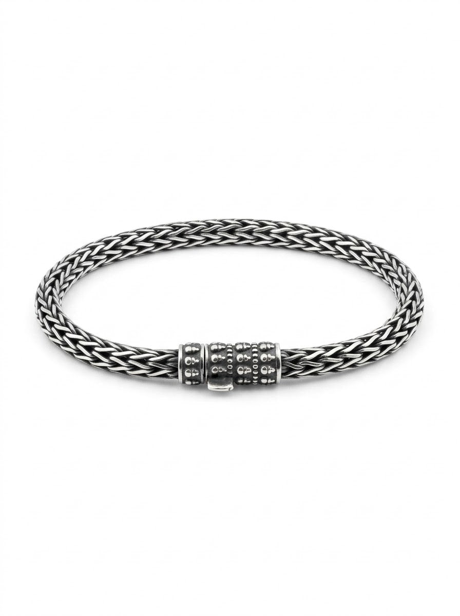PULSERA MASCULINA DE PLATA ESPIGA