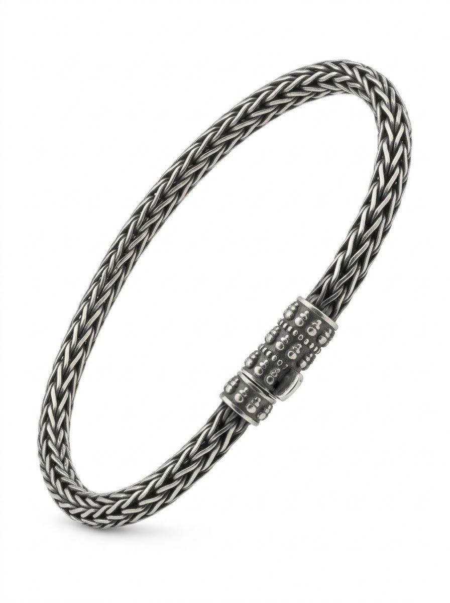 PULSERA MASCULINA DE PLATA ESPIGA