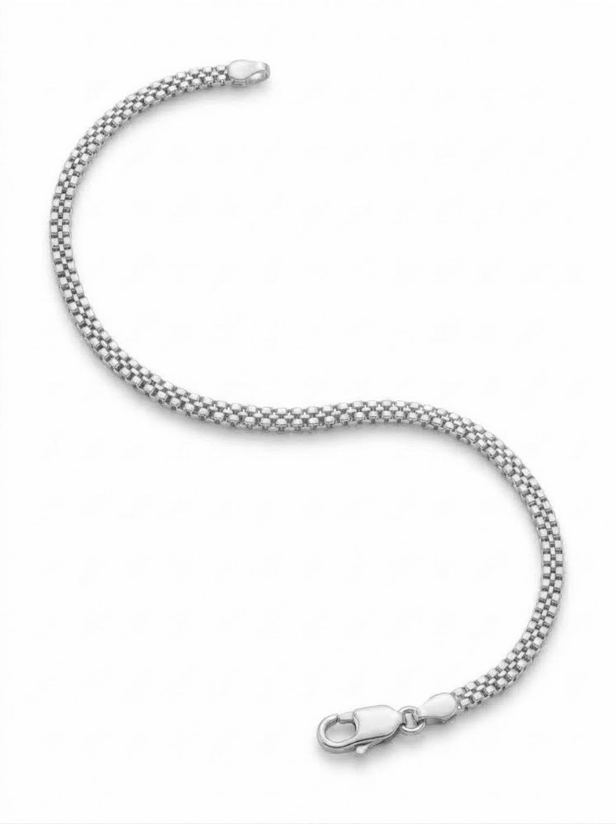 PULSERA MASCULINA DE PLATA TEJIDO CHINO