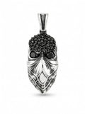 DIJE MASCULINO DE PLATA CIRCONES NEGROS