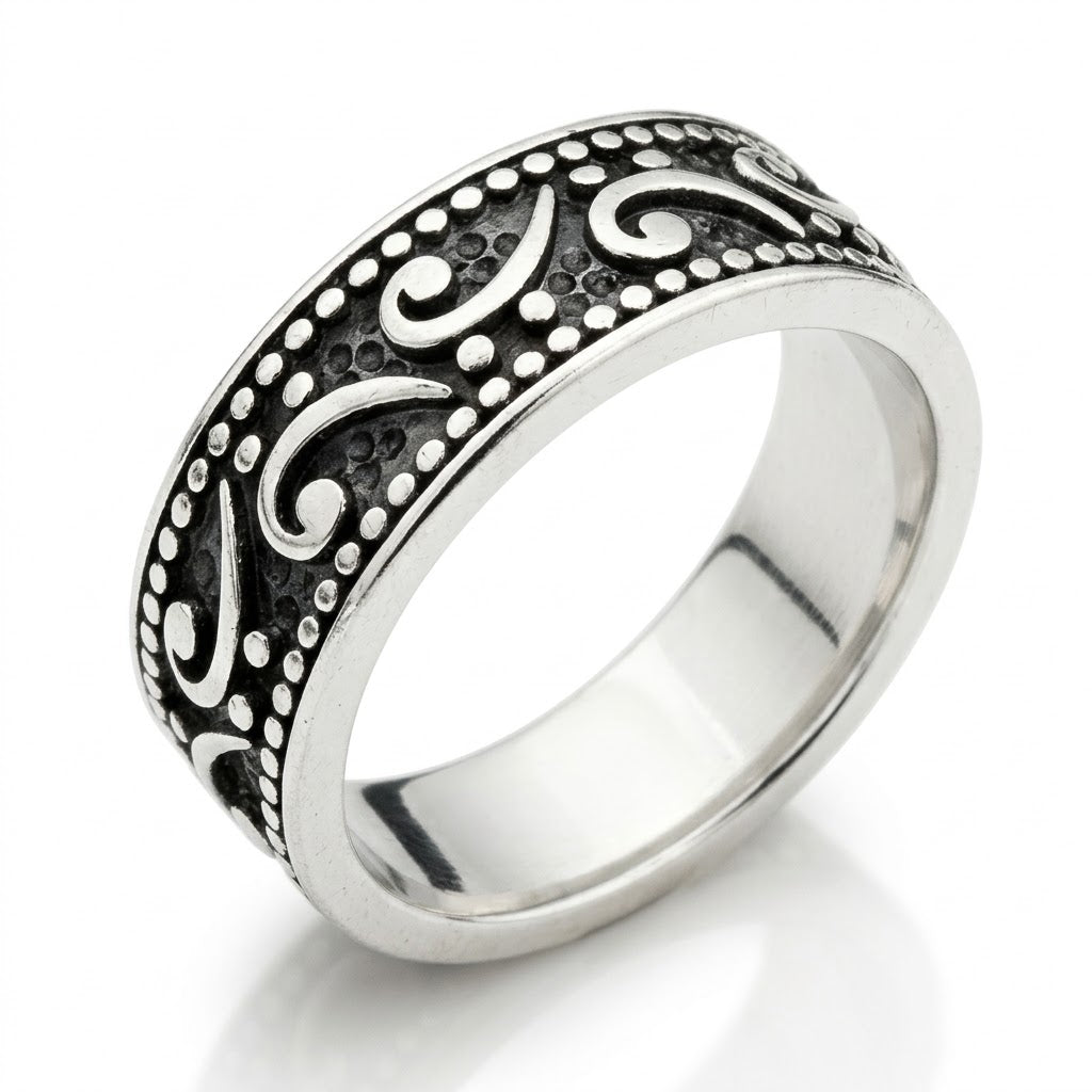 ANILLO MASCULINO DE PLATA QUEMADA