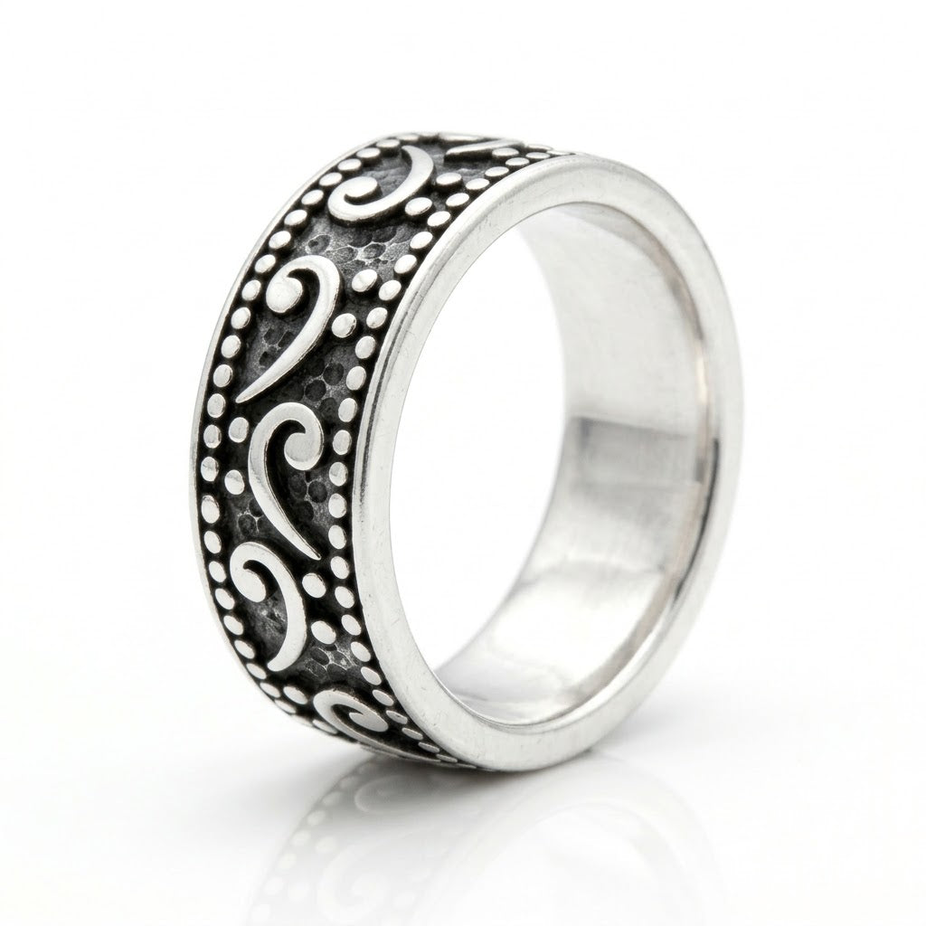 ANILLO MASCULINO DE PLATA QUEMADA