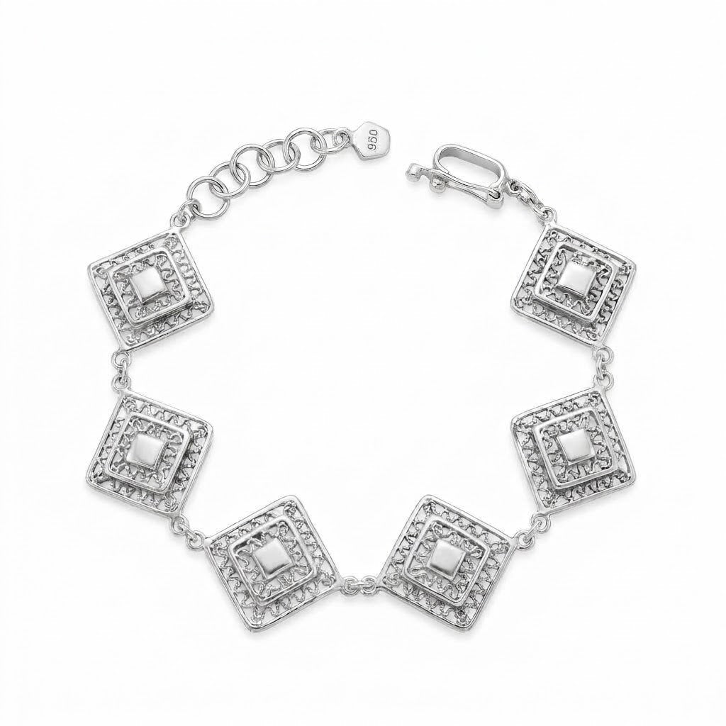 PULSERA DE PLATA FEMENINA ROMBO
