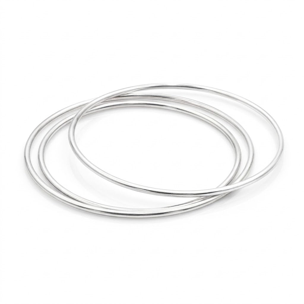 PULSERA DE PLATA TRIPLE MODELO LISO