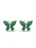 ARETE DE PLATA MARIPOSA VERDE