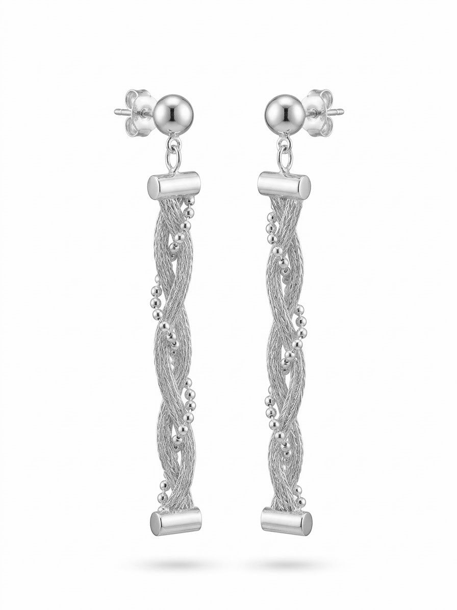 ARETE DE PLATA TRENZADO LARGO