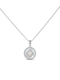 COLLAR DE PLATA TREBOL GIRATORIO