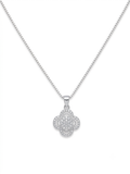 COLLAR DE PLATA GIRATORIO CON CIRCONES BLANCOS