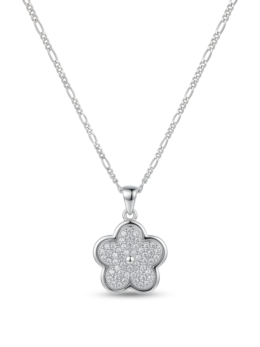 COLLAR DE PLATA FLOR
