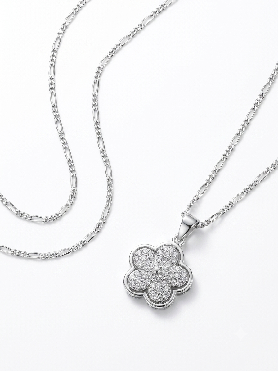 COLLAR DE PLATA FLOR