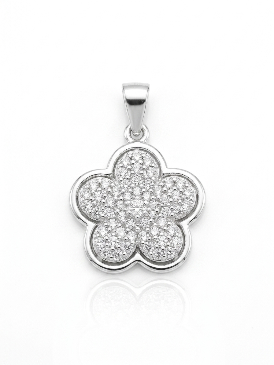 COLLAR DE PLATA FLOR
