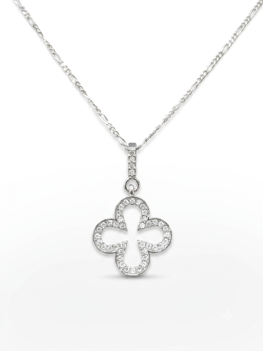 COLLAR DE PLATA FLOR TREBOL