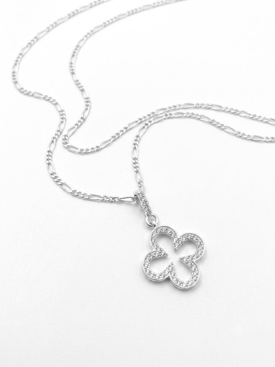 COLLAR DE PLATA FLOR TREBOL