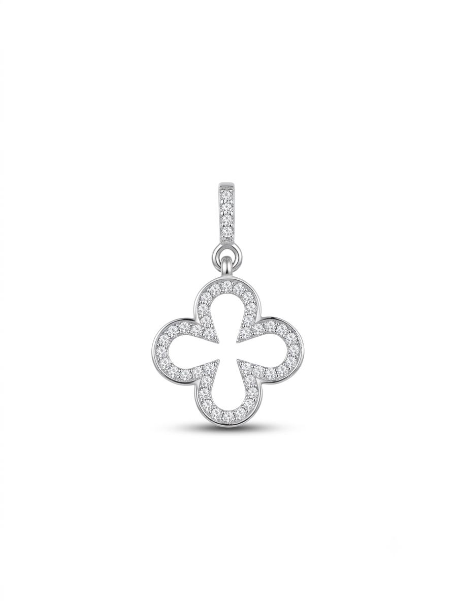 COLLAR DE PLATA FLOR TREBOL