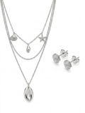 JUEGO DE PLATA ARETE Y COLLAR MARINO