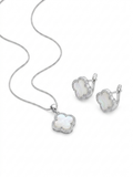 CONJUNTO DE COLLAR Y ARETE VAN CLEEF PLATA