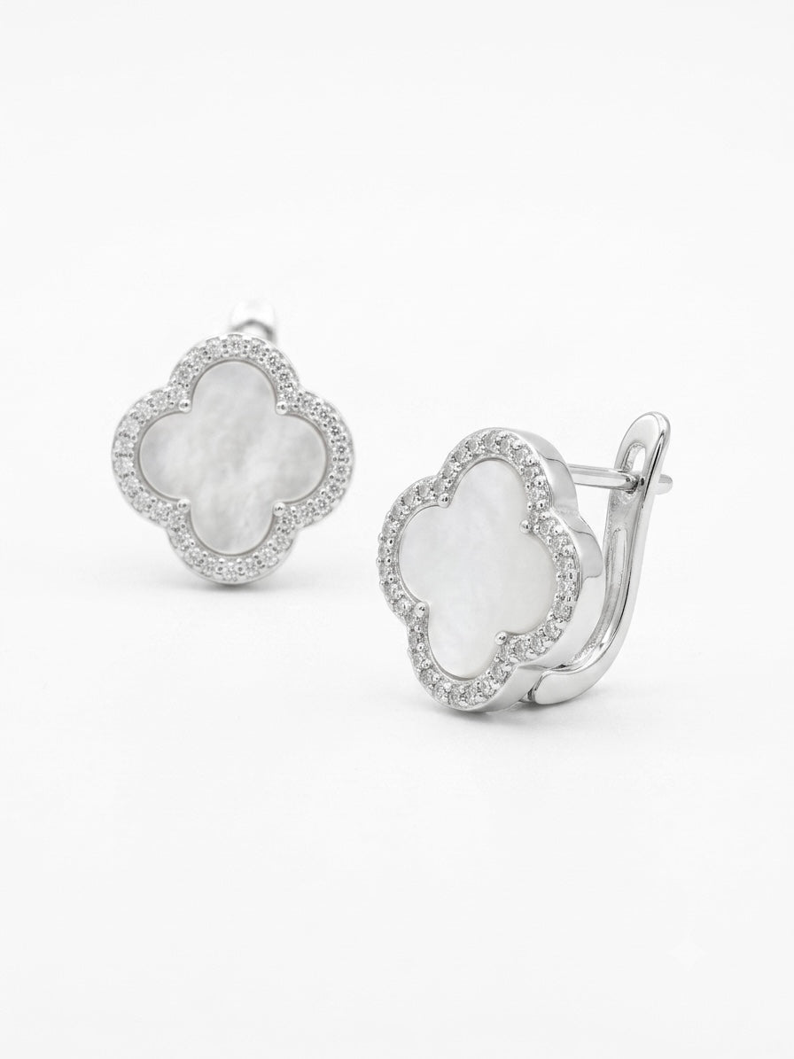 CONJUNTO DE COLLAR Y ARETE VAN CLEEF PLATA