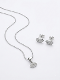 JUEGO DE PLATA COLLAR Y ARETE BESO