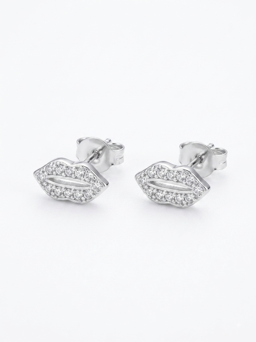JUEGO DE PLATA COLLAR Y ARETE BESO