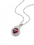 CONJUNTO DE ARETE Y COLLAR ROJO EN PLATA