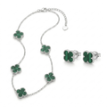 CONJUNTO DE PLATA ARETE Y COLLAR VAN GLEEF