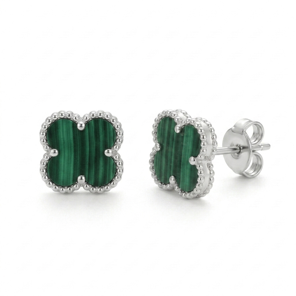 CONJUNTO DE PLATA ARETE Y COLLAR VAN GLEEF