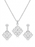 JUEGO DE PLATA ARETE Y COLLAR MARINERA