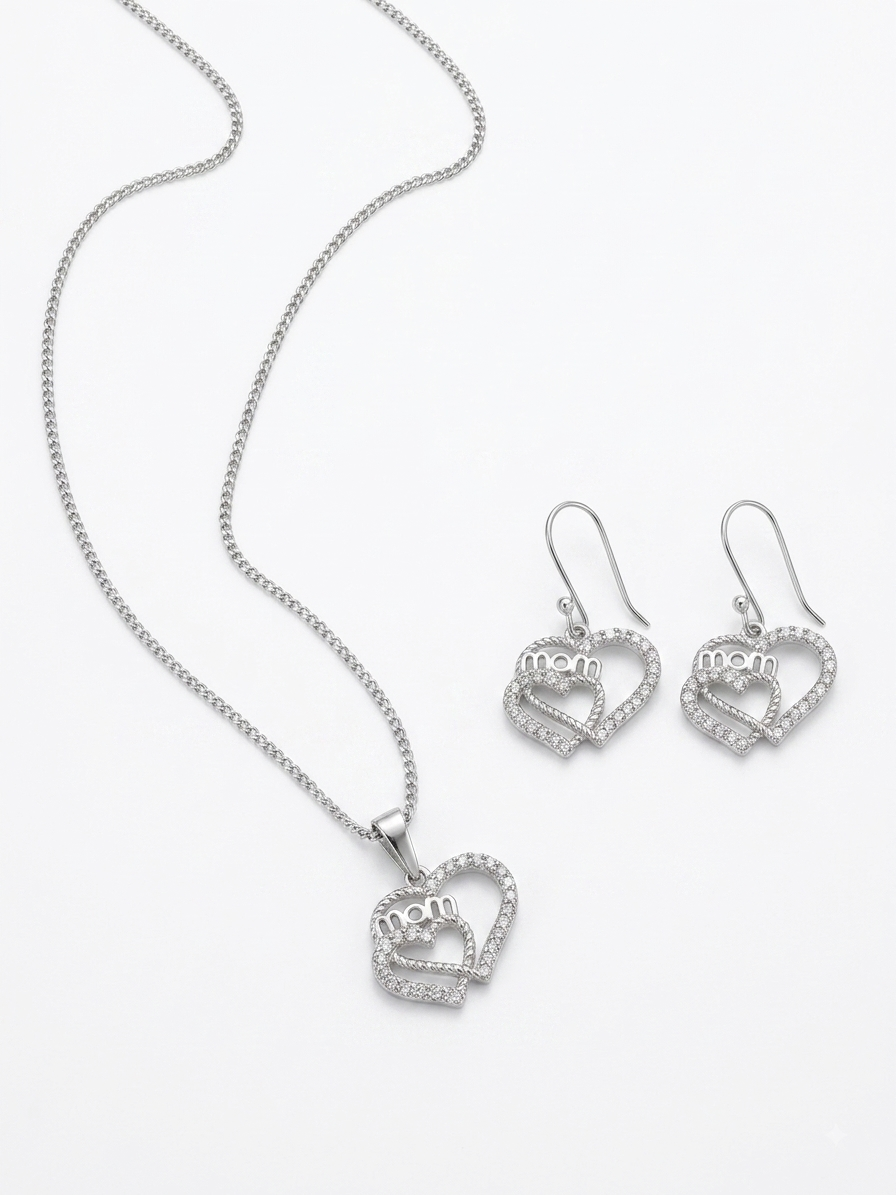 JUEGO DE ARETE Y COLLAR MAMÁ