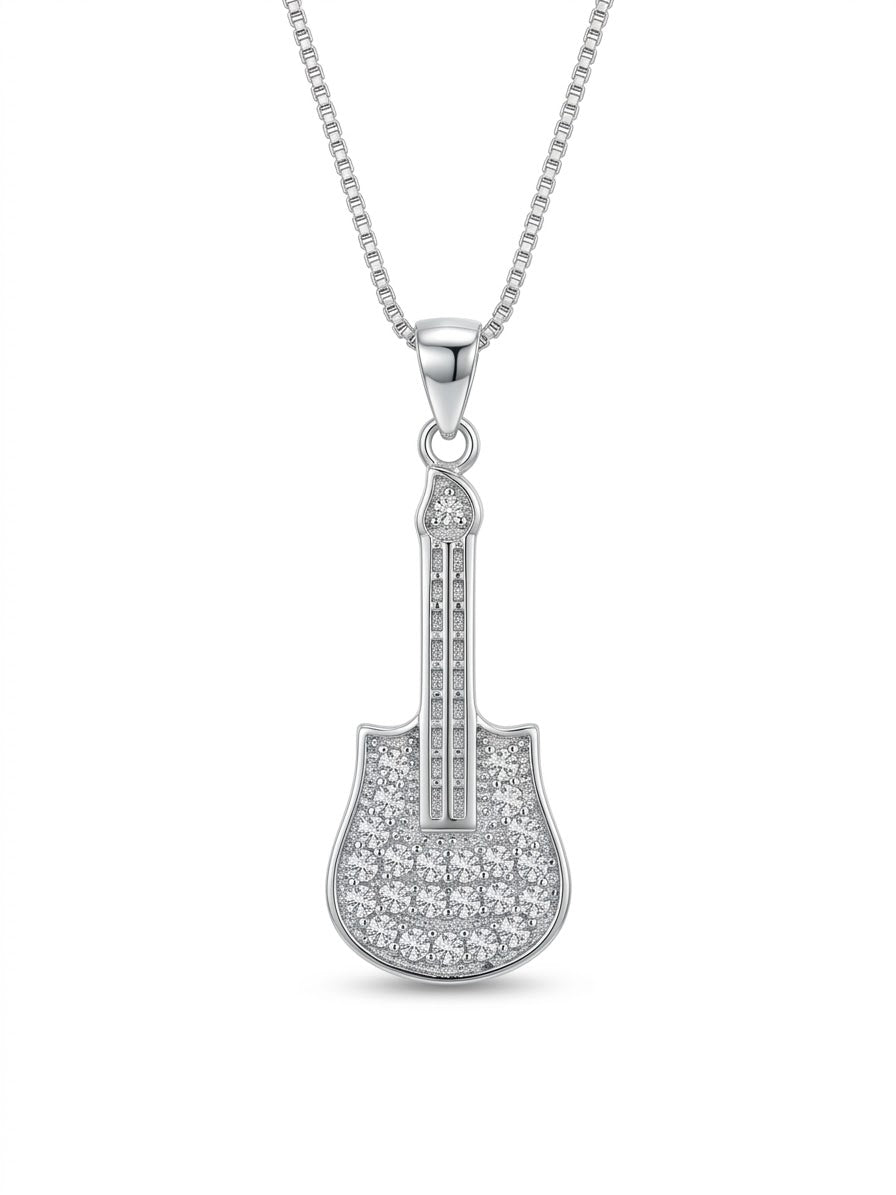 COLLAR DE PLATA GUITARRA