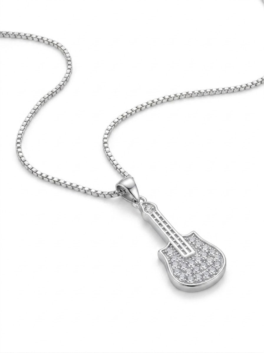 COLLAR DE PLATA GUITARRA