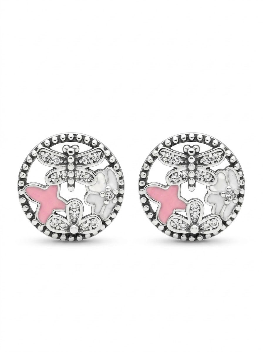 ARETE DE PLATA PEGADO MARIPOSAS