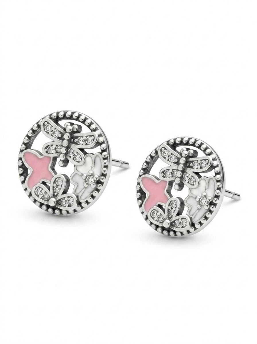 ARETE DE PLATA PEGADO MARIPOSAS