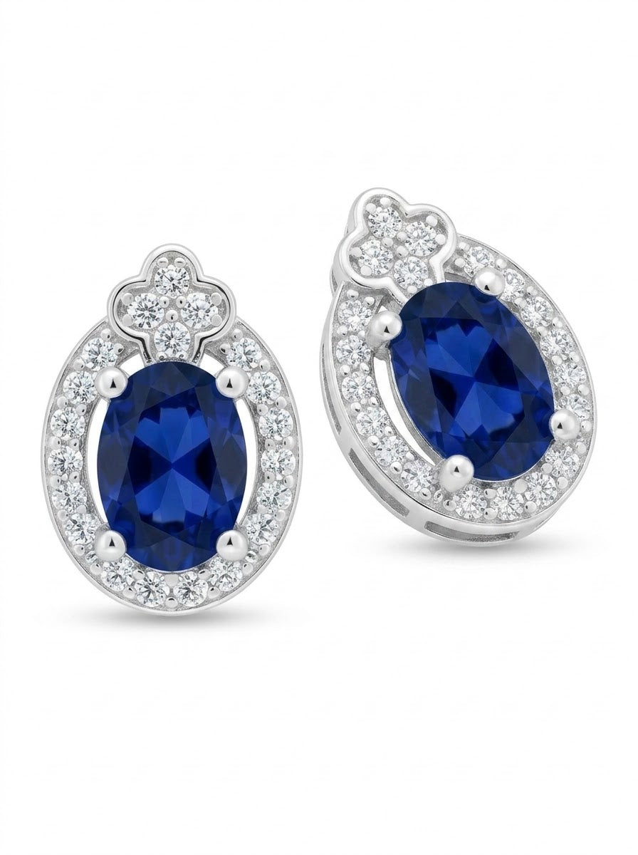 ARETE DE PLATA CIRCÓN AZUL